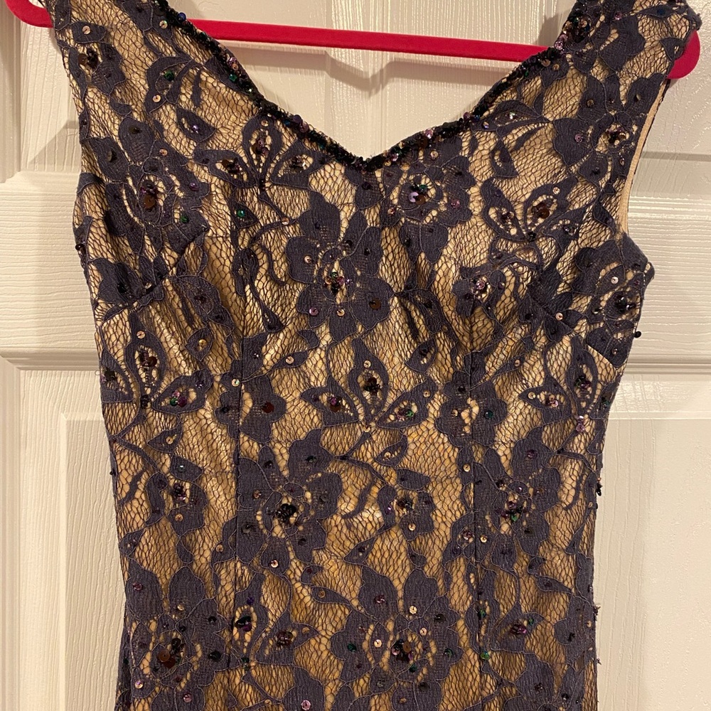 La coquette cocktail dress! Purple and nude lace! Like new!
